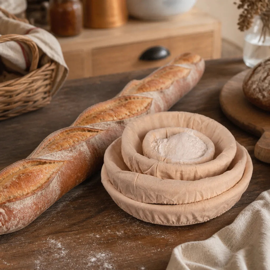 Banneton En Osier Rond - échelle de taille réelle