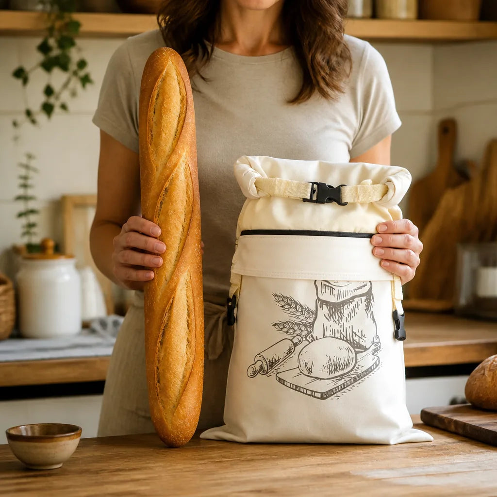 Sac À Gros Pain Rond De Campagne - échelle de taille réelle