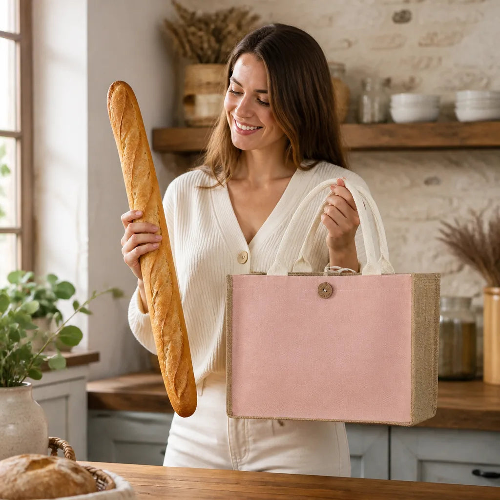 Sac À Pain Toile De Jute - échelle de taille réelle