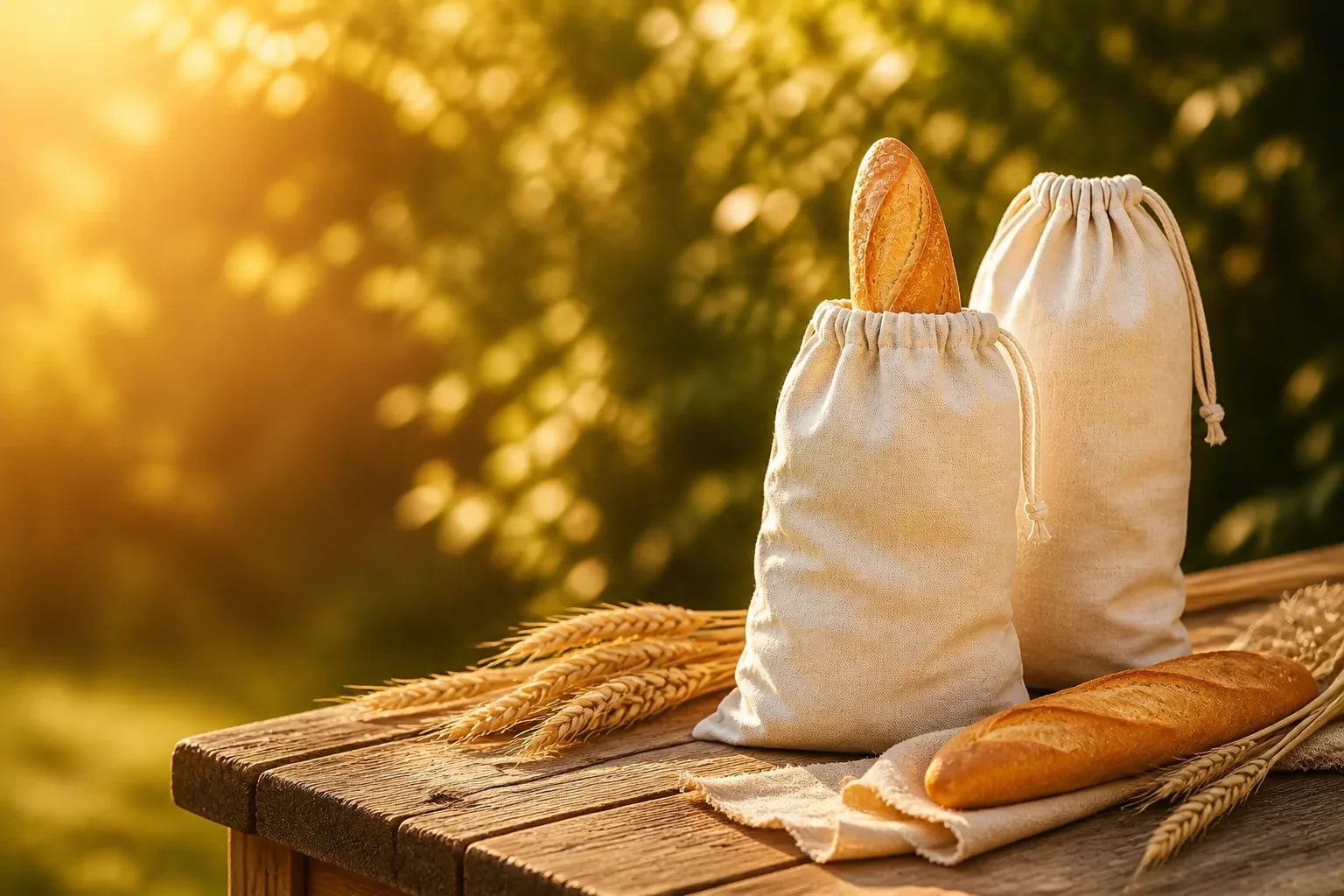 Ventes d'Été chez Huche à Pain - sacs à pain en lin et coton réutilisables